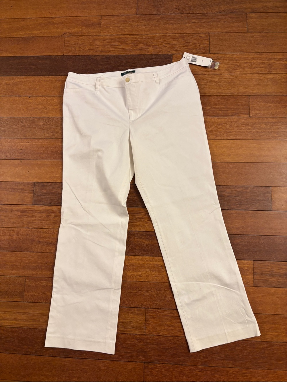 Lauren White Straight-Leg Pants size 18 NWT